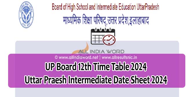 UPMSP Intermediate Date Sheet 2024 Download